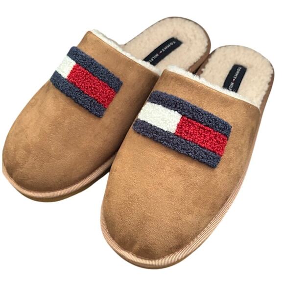 NIB Tommy Hilfiger Men's William II Slipper Size 7M Medium Brown Faux Shearling - Picture 1 of 11